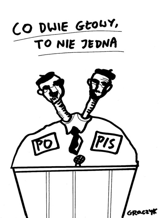 Przysłowia polskie: Co dwie głowy, to nie jedna (PO i PIS)